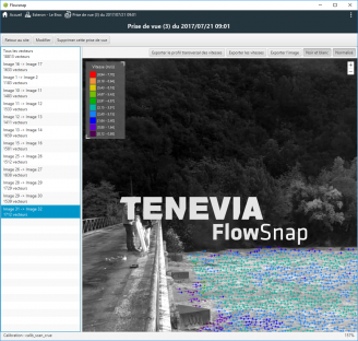 Ecran FlowSnap de mesure de vitesses d'écoulement à partir d'une vidéo smartphone (iphone)